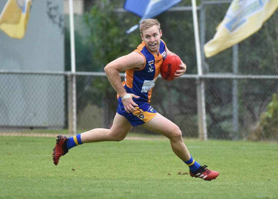 ON A STRING: Golden Square's Joel Brett carved up the Castlemaine defence with 14 goals at Wade Street. Picture: NONI HYETT