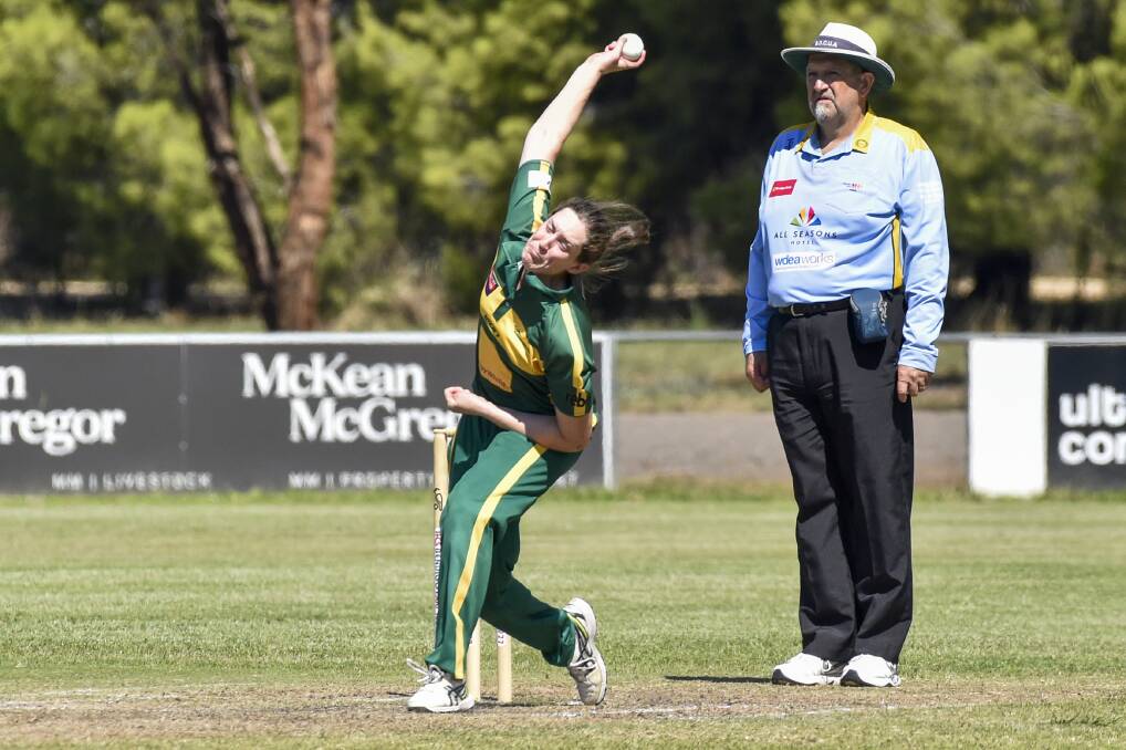 Jasmine Nevins was unlucky not to take a wicket on debut. Picture: DARREN HOWE