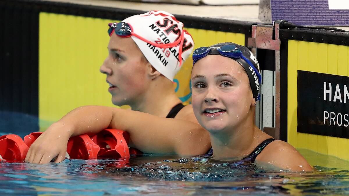 GREAT SWIM: Bendigo's Jenna Strauch after winning the 200m women's breatstroke final at the Australian Swimming Championships.
