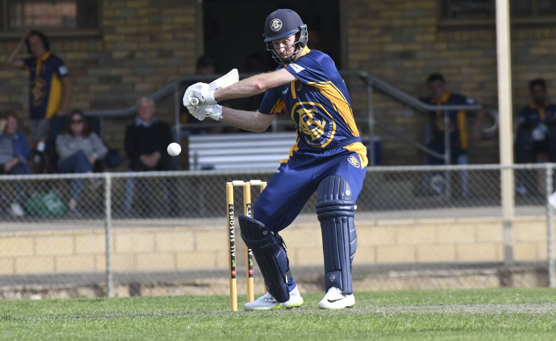 ON THE ATTACK: Shane Koop plays a cut shot for Bendigo in a one-day clash at Atkins Street last summer. Picture: DARREN HOWE