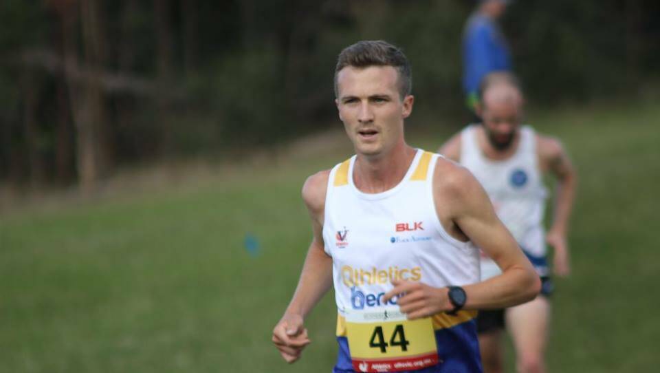 Andy Buchanan races to victory in the 8km event at Wandin Park. Picture: CONTRIBUTED