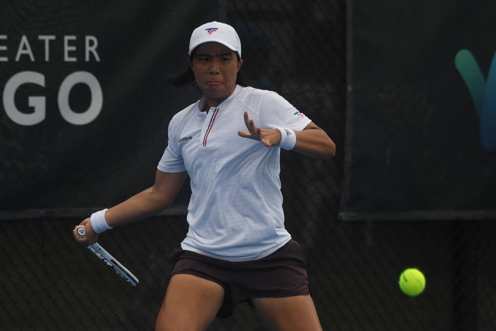CRUNCH: Hanna Chang pounds a forehand.