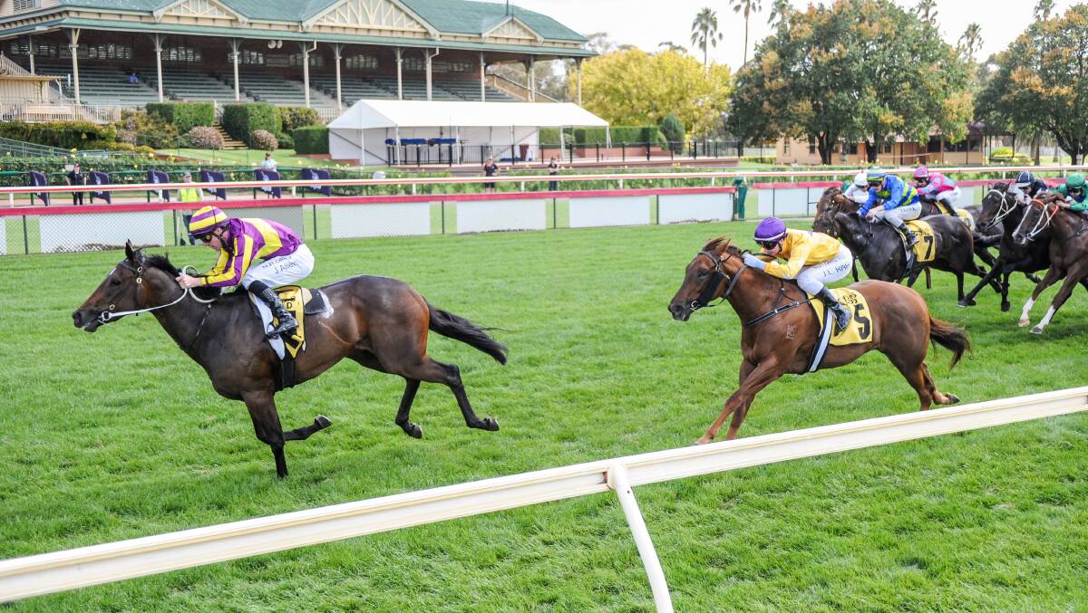 Swats That sprints clear to win the VOBIS Gold Rush. Picture: RACING PHOTOS
