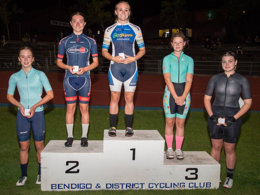Crystal Classic aggregate placegetters Maddie Douglas, Haylee Jack, Alaya Humber, Charlie Gartside and Leshae Maddern. Picture: RICHARD BAILEY