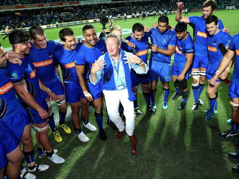 Global Rapid Rugby founder Andrew Forrest with Western Force players.