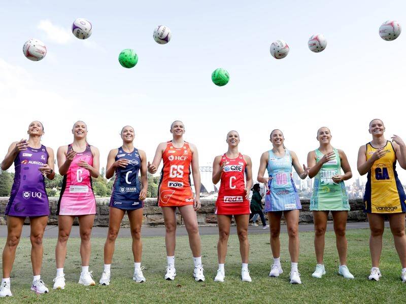 The Super Netball title is up for grabs, with the captains launching the 2024 season in Sydney. (Esther Linder/AAP PHOTOS)