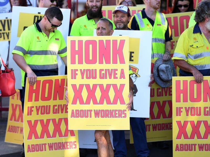 Workers at the Brisbane XXXX brewery have walked off the job again in a protest over job security.