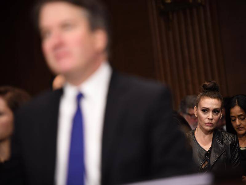 Actress Alyssa Milano says she is 'terrified and outraged' by the appointment of Brett Kavanaugh.