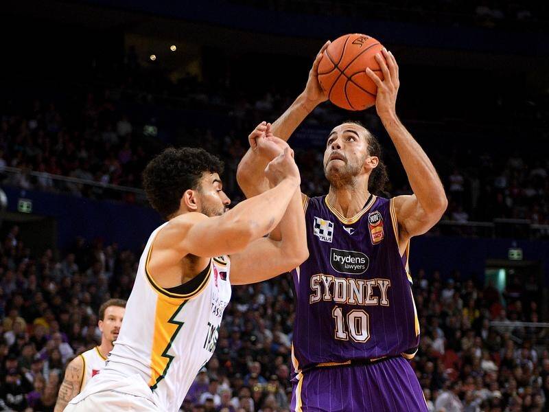 Xavier Cooks looking to shoot during game 3 of his series MVP performance for the Sydney Kings.