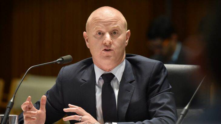 Ian Narev, chief executive officer of Commonwealth Bank of Australia (CBA), speaks during a hearing before the House of Representatives Standing Committee on Economics at Parliament House in Canberra, Australia, on Tuesday, Oct. 4, 2016. Narev defended the lender's profitability and decision not to pass on official interest-rate cuts in full in an appearance before lawmakers. Photographer: Mark Graham/Bloomberg