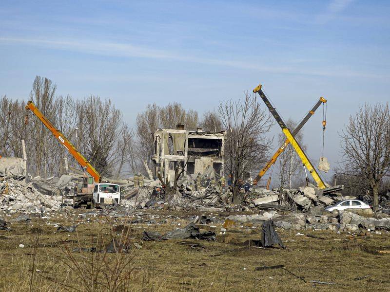 Russian officials say 89 soldiers were killed by a Ukrainian strike on a facility in Donetsk. (AP PHOTO)