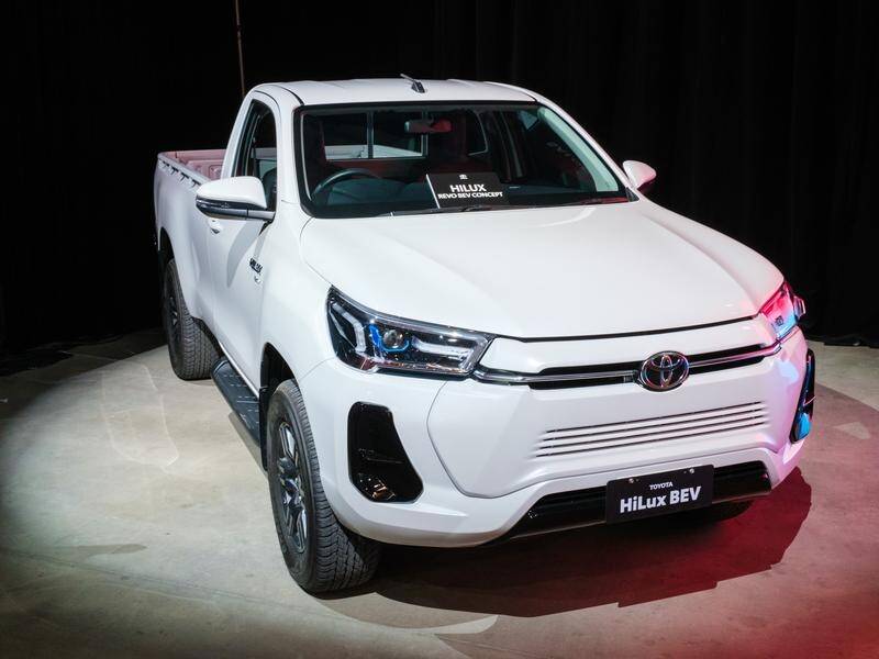 Toyota's HiLux Revo electric ute is designed for short journeys and will be tested in Australia. (Jennifer Dudley-Nicholson/AAP PHOTOS)