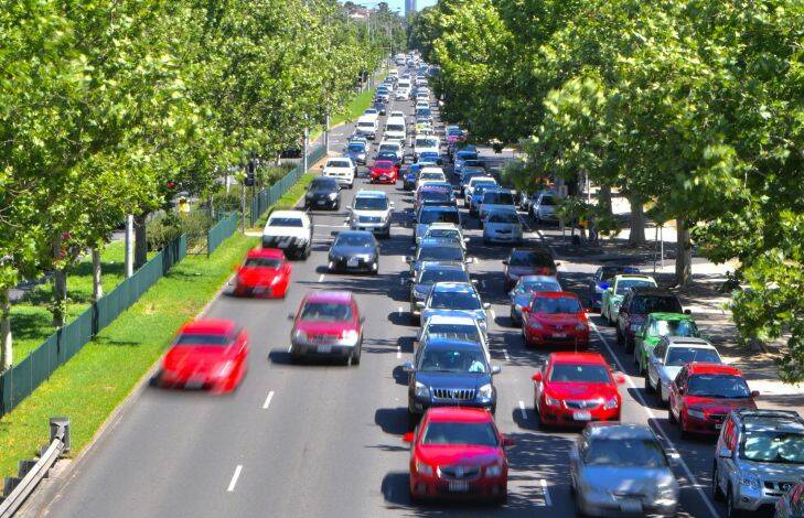 Cars on Hoddle steet Collingwood outside the Collingwood town hall. Hoddle street will close for 2 weeks in January 2018. 13th December 2017 Fairfax Media The Age news Picture by Joe Armao
