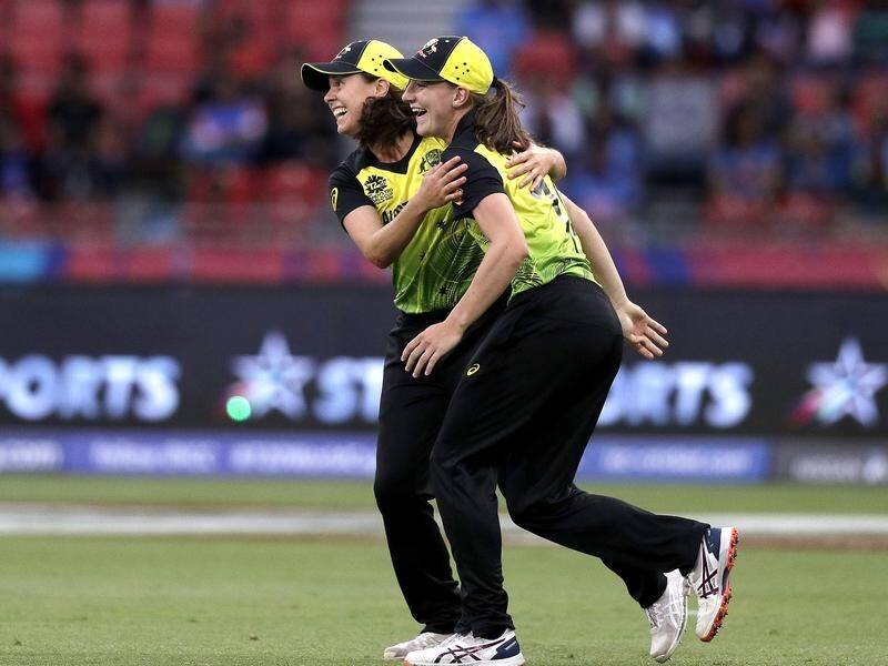 Molly Strano (l) admits her call up to Australia's World Cup T20 squad was a complete surprise.