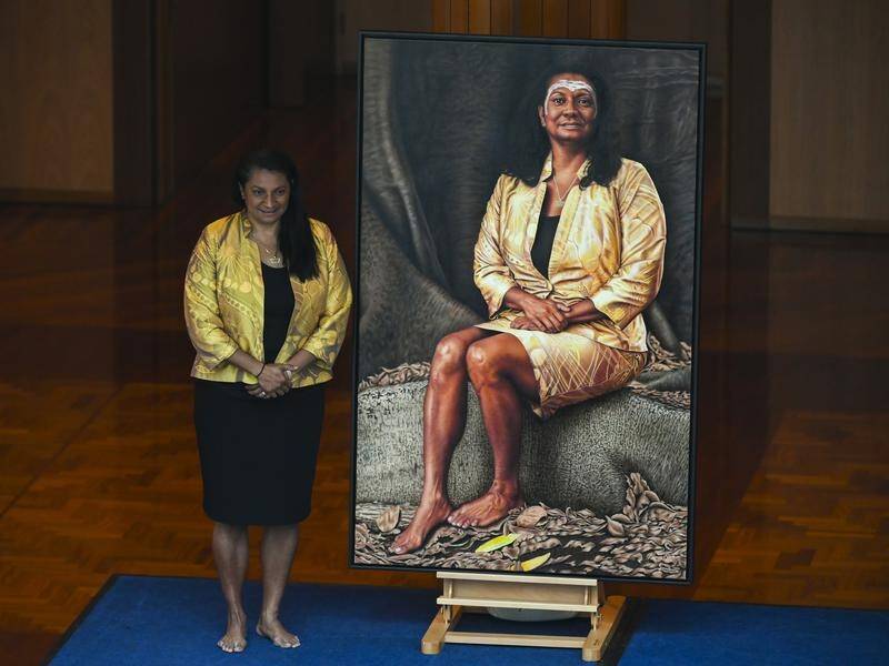 A portrait of ex-senator Nova Peris is part of the Indigenous experiences tour of Parliament House.