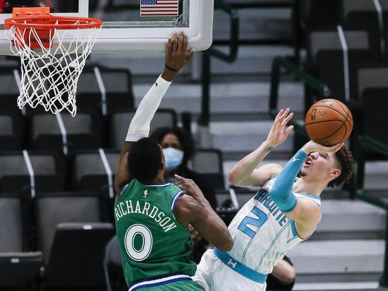 LaMelo Ball has had a breakthrough NBA game for Charlotte in their win over Dallas.