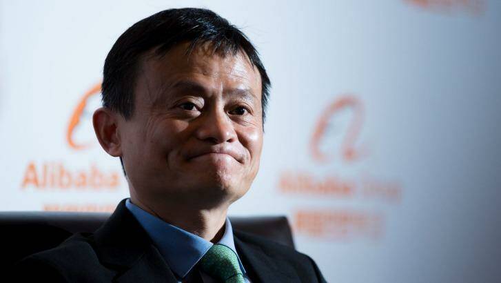 Jack Ma, founder and Executive Chairman of Alibaba Group launches the group's Australian headquarters. Photo: Stefan Postles