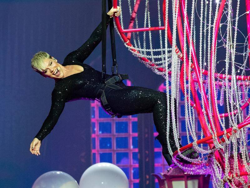 American pop superstar Pink says she'll return to the stage on Saturday.