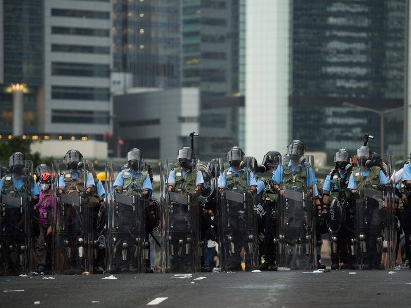 Hong Kong riot police are preparing for more clashes with protesters after days of violence.