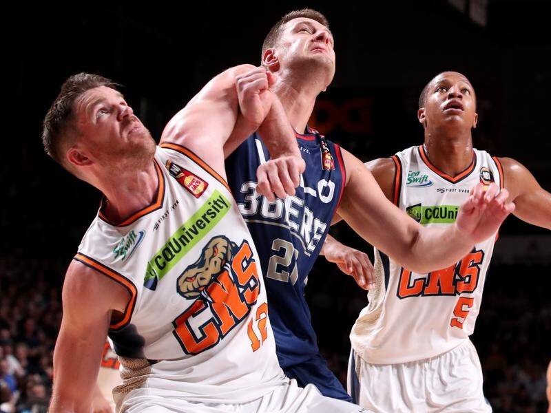 Captain Daniel Johnson (C) has top-scored with 22 points in Adelaide's 87-82 NBL win over Cairns.