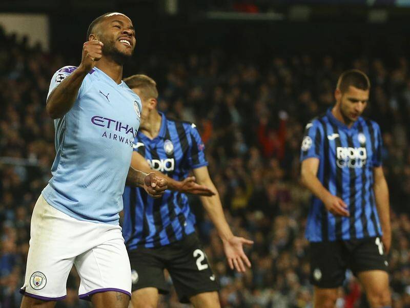Raheem Sterling scored a hat-trick and played a role in Man City's other two goals against Atalanta.