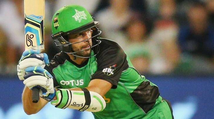 Ben Hilfenhaus of the Stars bats during the Big Bash League match between the Melbourne Stars and the Adelaide Strikers at the MCG. Photo: Michael Dodge