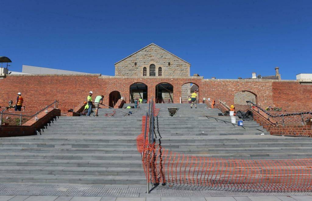 Ulumbarra Theatre, in Bendigo, is near completion, and retains glimpses of the building's former purpose. Photo: Peter Weaving
