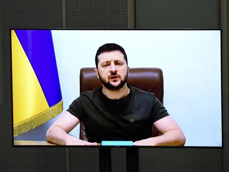 PLEA: Volodymyr Zelenskiy told federal parliament Russia must pay the "highest price" for its invasion and has asked for Bushmasters vehicles from Bendigo.