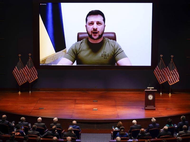 Ukraine's President Volodymyr Zelenskiy has delivered a video address to the US Congress.