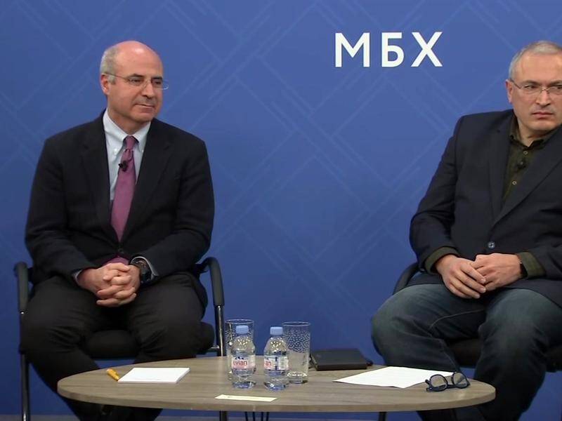 Mikhail Khodorkovsky (R) and Bill Browder are warning against making a Russian head of Interpol.