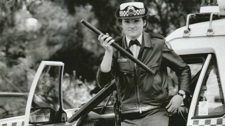 Constable Carmel Phillips carrying a baton on the beat in 1994. Photo: Angela Wylie
