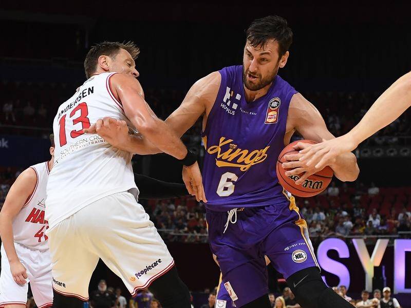 The Hawks struggled to contain centre Andrew Bogut (right) in the Kings' 86-79 home NBL victory.