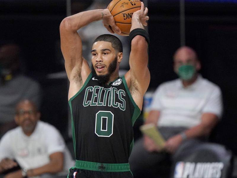 Jayson Tatum scored 34 points to lead the Celtics to a 102-99 win over the Raptors on Tuesday.