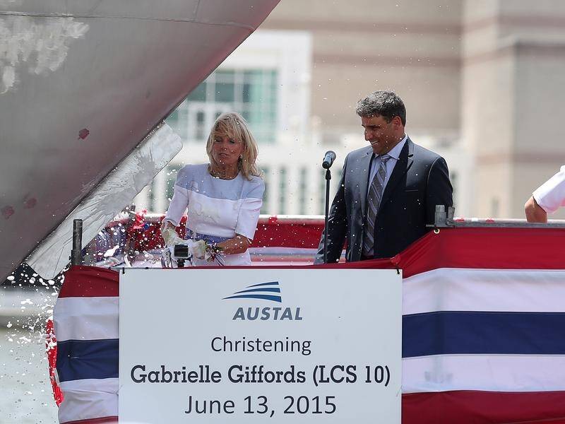 Austal USA chief executive Craig Perciavalle (second from left) has resigned, the company says.