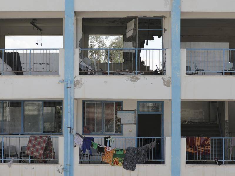 The UN says an Israeli strike killed six at a school functioning as a shelter for displaced people. (AP PHOTO)
