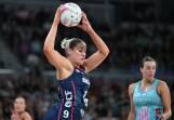 Recruit Sophie Garbin starred in a seven-point win in the Vixens' first derby with the Mavericks. (James Ross/AAP PHOTOS)