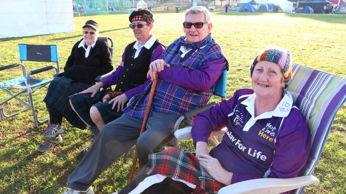 Brave hearts members Gill and Colin Fallon, Graeme Weightman and Wendy Aitkenhead in their tenth year.  
Picture: PETER WEAVING