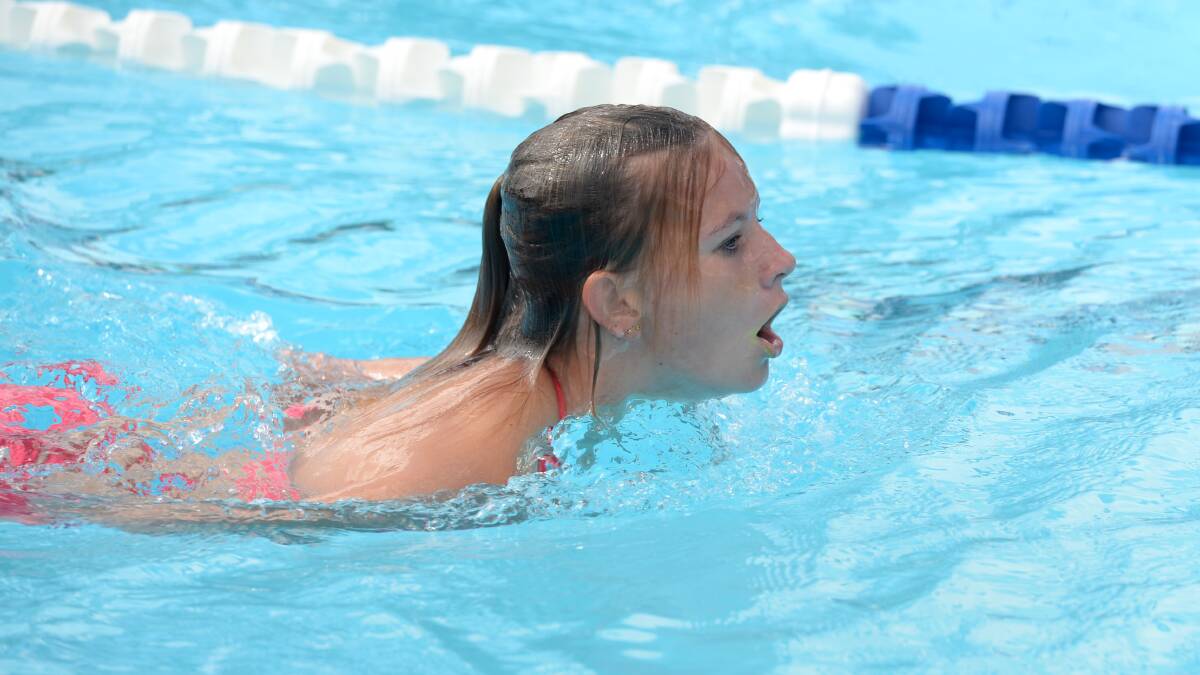 Madison Hill competes in the under-14 breast-stroke. 

Picture: JIM ALDERSEY