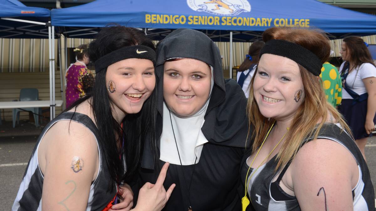 Darcey Whitechurch, Sandra McDonald and Stacey Talbot during the BSSC dress-up day.

Picture: JIM ALDERSEY