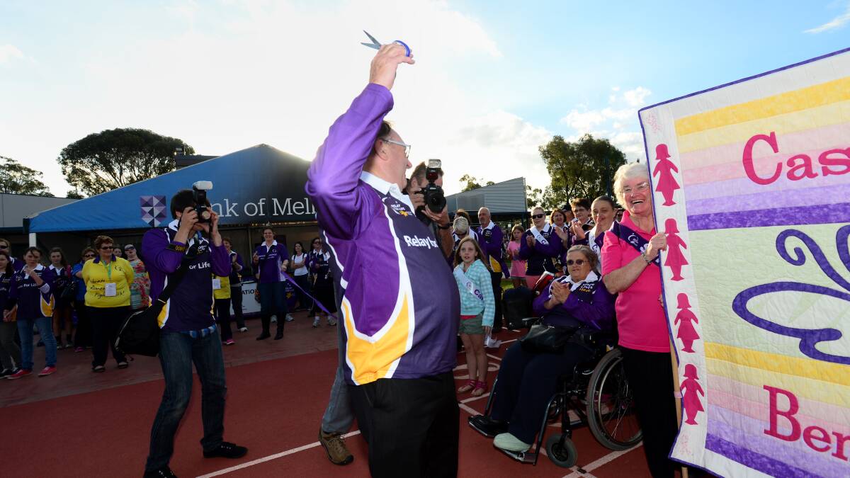 Mayor Barry Lyons opens the relay.

Picture: JIM ALDERSEY