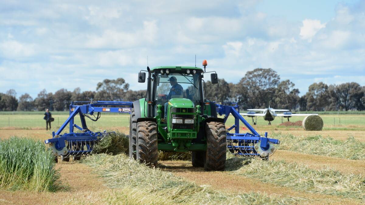 A tractor performs an in paddock demonstration at day 1 of the Elmore Field Days.

Picture: JIM ALDERSEY