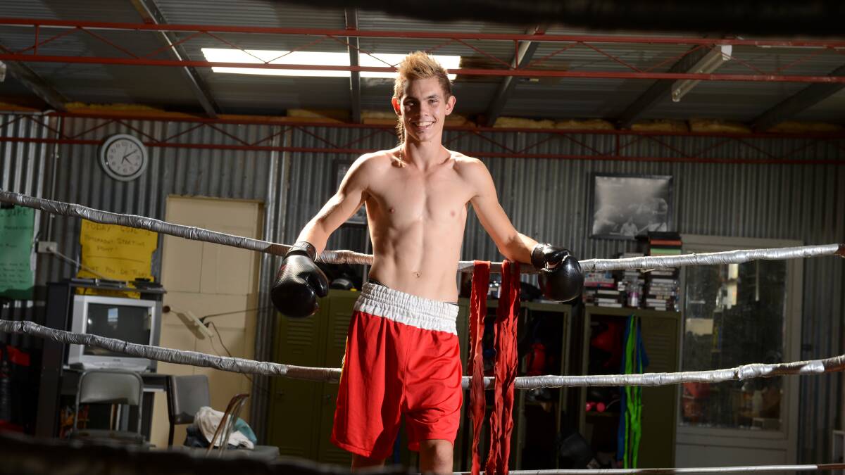 Victorian under-19 boxing champion in the under 57kg class, Boedan Nelson at Pat Connolly's boxing gym.

260213
Pb Jim Aldersey