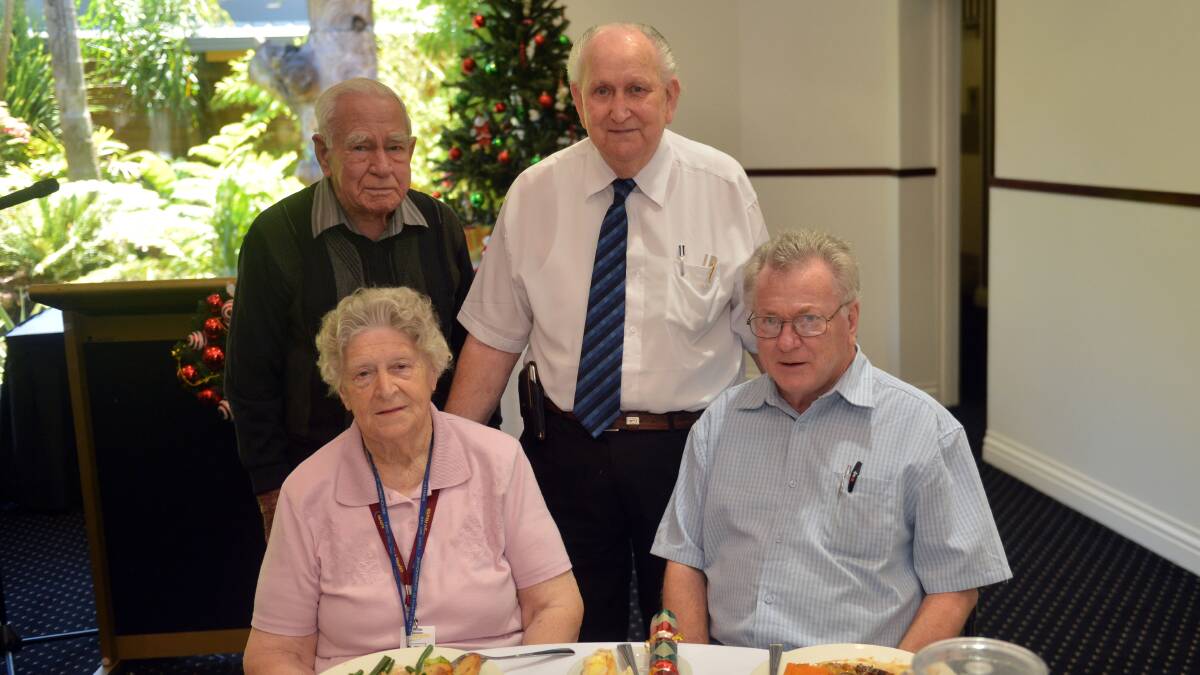 LUNCH: Ron Fitzpatrick, Kevin Albert, Alison Weatheritt and David Wagner. Picture: BRENDAN MCCARTHY
