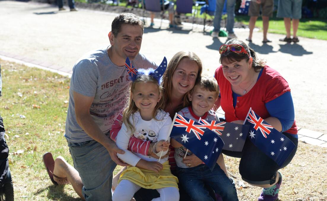 EAGLEHAWK: Simon, Jessica, Jodie, Rory and Teagan Brown celebrating Australia Day. Picture: LIZ FLEMING