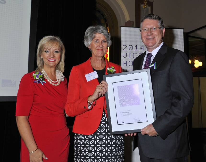INSPIRATIONAL: Merna Curnow of Laanecoorie being inducted into the Victorian Honour Roll of Women.