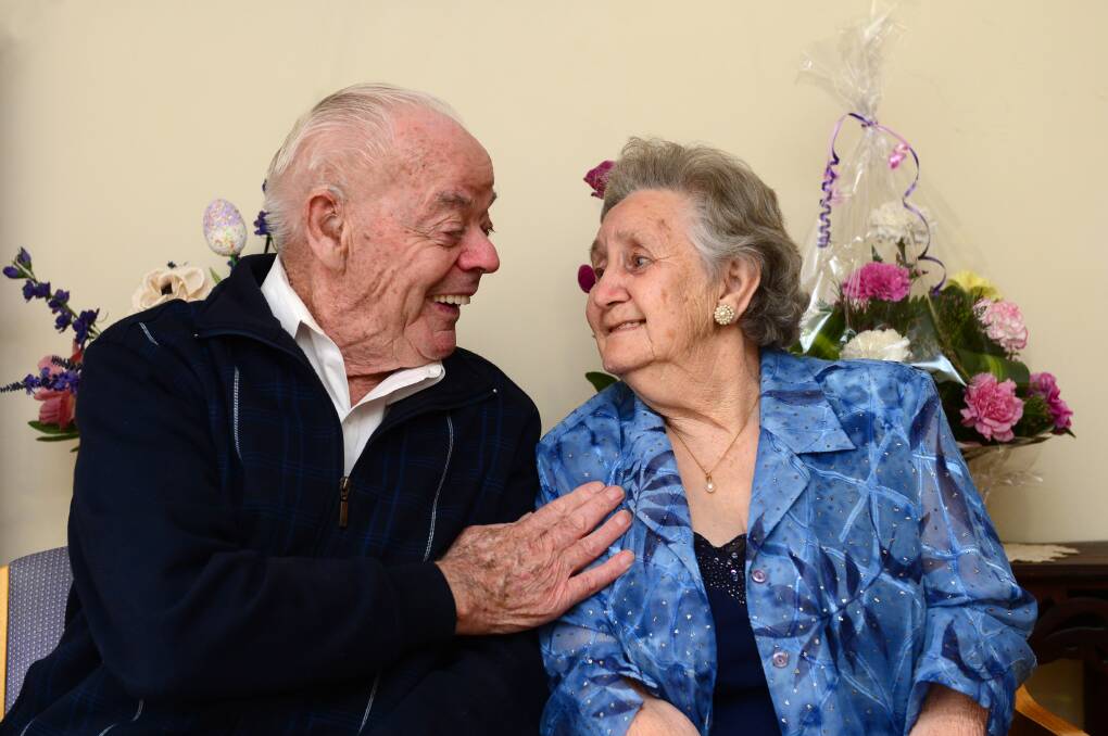 LOVE: Frank and Sylvia Riley have been married for 68 years. Picture: JIM ALDERSEY