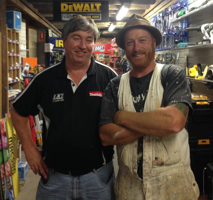 EXCITED: Tonks Hardware owner Jason Mills and HALT co-founder Jeremy Forbes. Picture: CONTRIBUTED