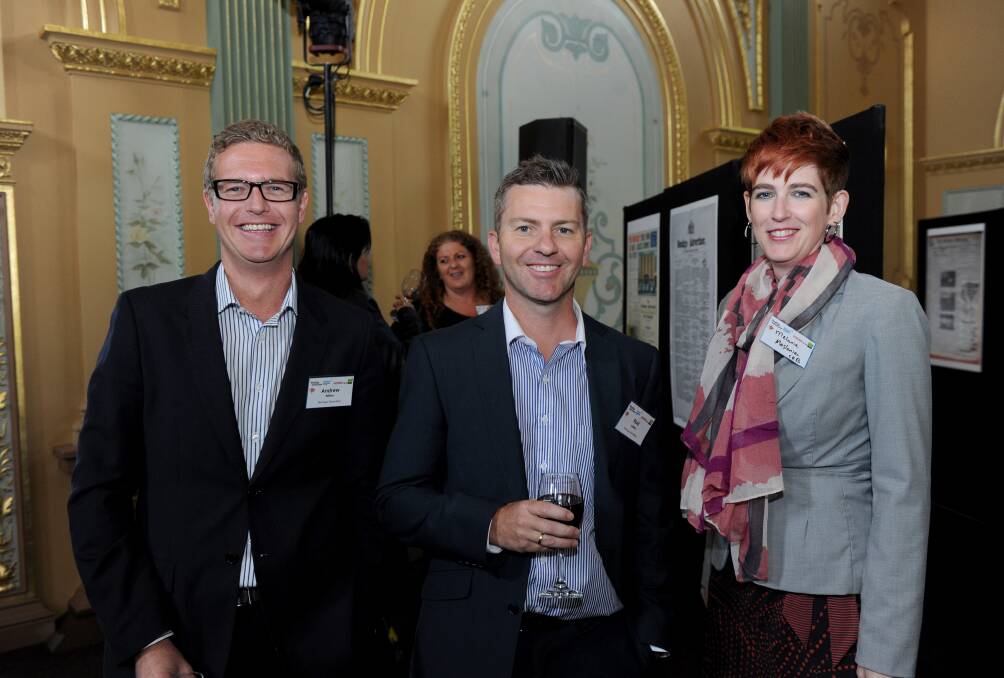 Andrew Miller, Rod Lakey and Melanie Maslaniec. Picture: JODIE DONNELLAN