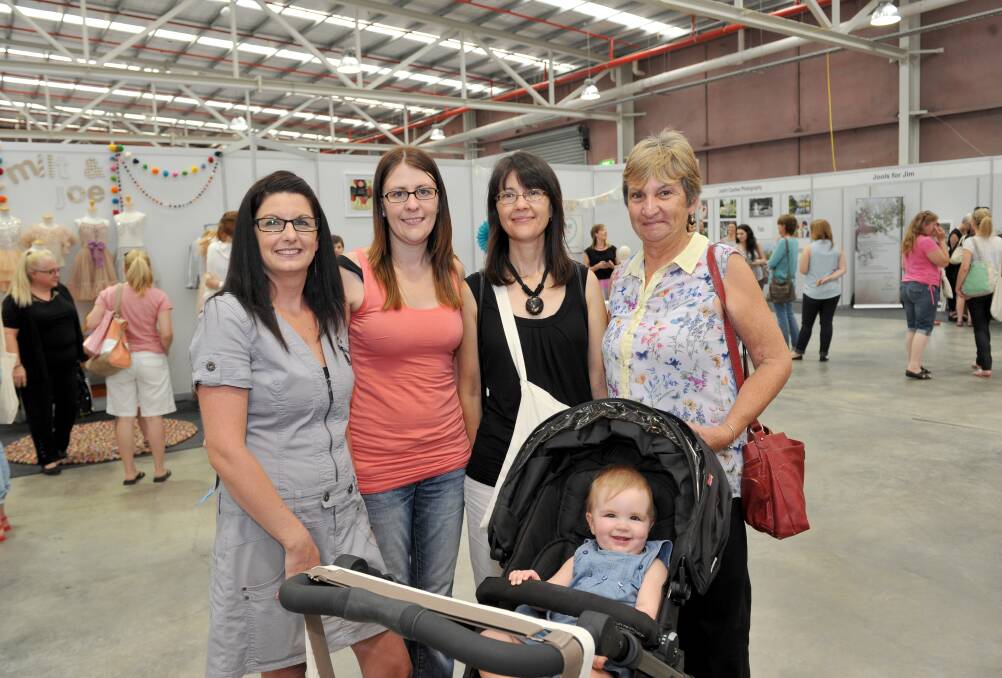Jackie Randall with eleven month old Sienna McDonald, Alena and Raquel Mayer and Margaret Beastson. 
