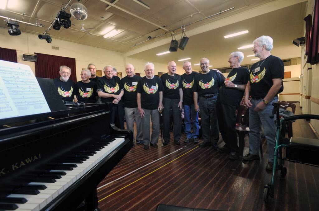 'The men' at the Forever Young choir rehersal. Picture: JODIE DONNELLAN 